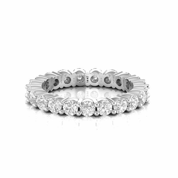 2.27 Carat Prong Accent Full Eternity Round Natural Diamond Wedding Band