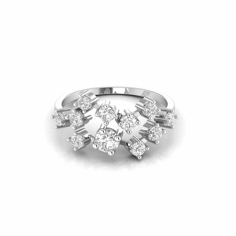 0.95 Carat Cocktail Round Natural Diamond Ring