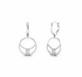 0.84 Carat Round Natural Diamond Dangling Earrings