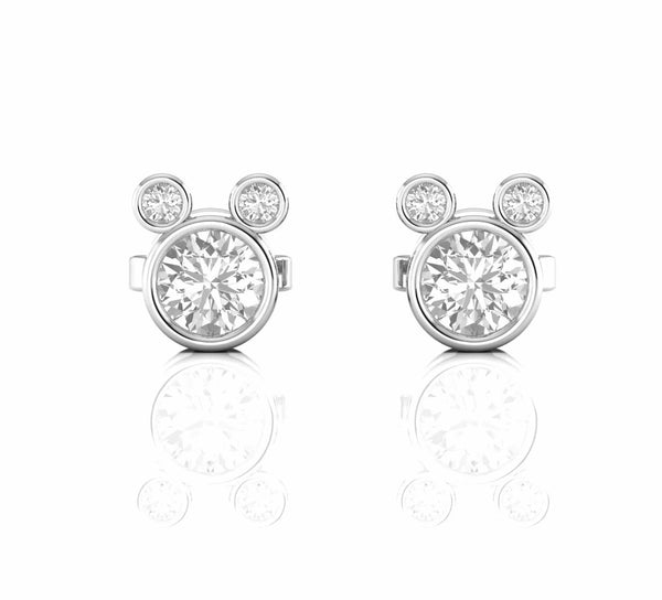 0.50 Carat Bezel Set Natural Diamond Stud Earrings