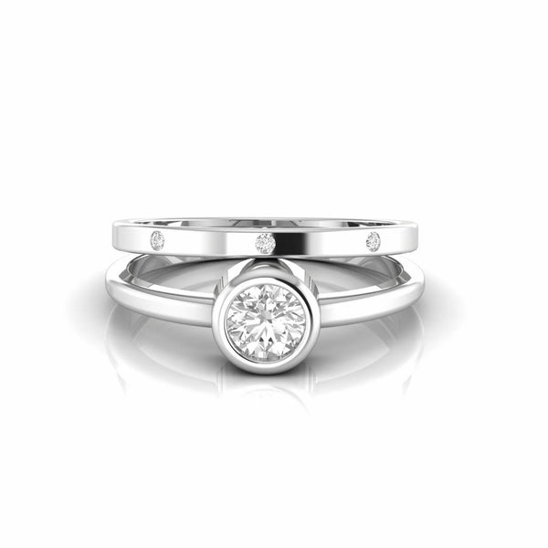 0.53 Carat Bezel Set Natural Diamond Split Shank Ring