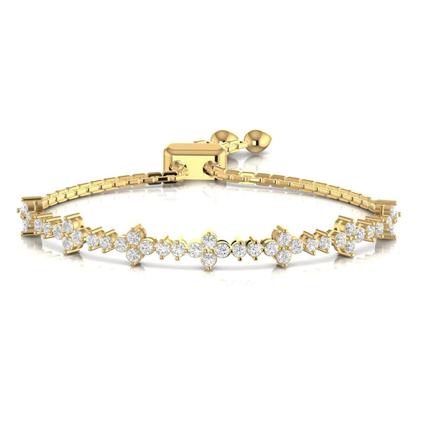 2.76 Carat Natural Diamond Designer Adjustable Bracelet