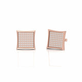 0.57 Carat Cluster Natural Diamond Square Stud Earrings