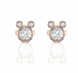 0.50 Carat Bezel Set Natural Diamond Stud Earrings