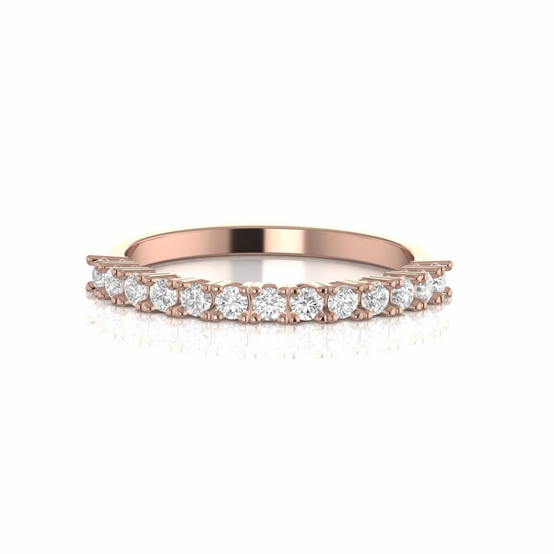 0.45 Carat Half Eternity Natural Diamond Stackable Ring