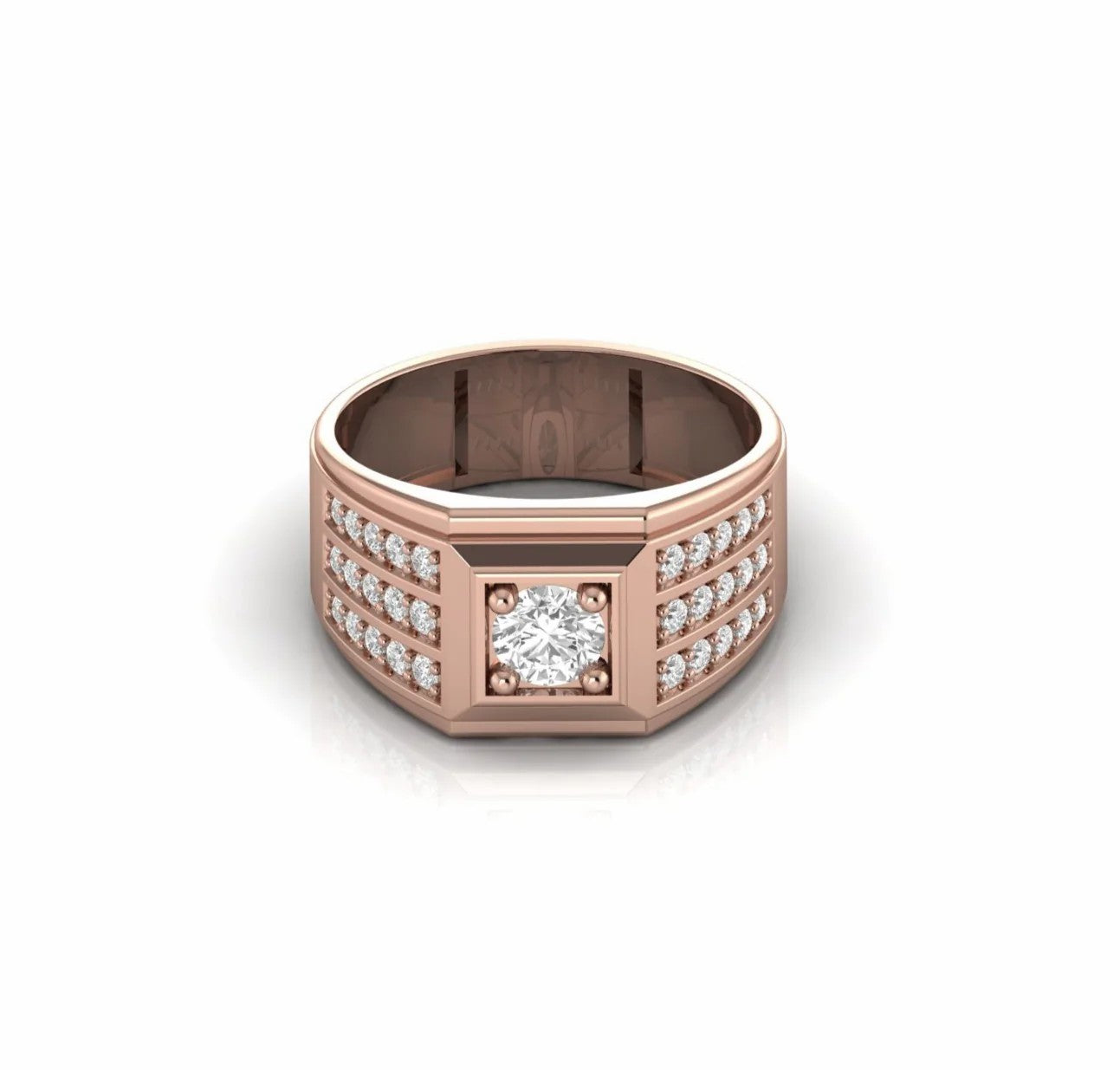 0.96 Carat Natural Diamond Designer Engagement Ring For Men