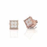 0.28 Carat Natural Diamond Square Stud Earrings