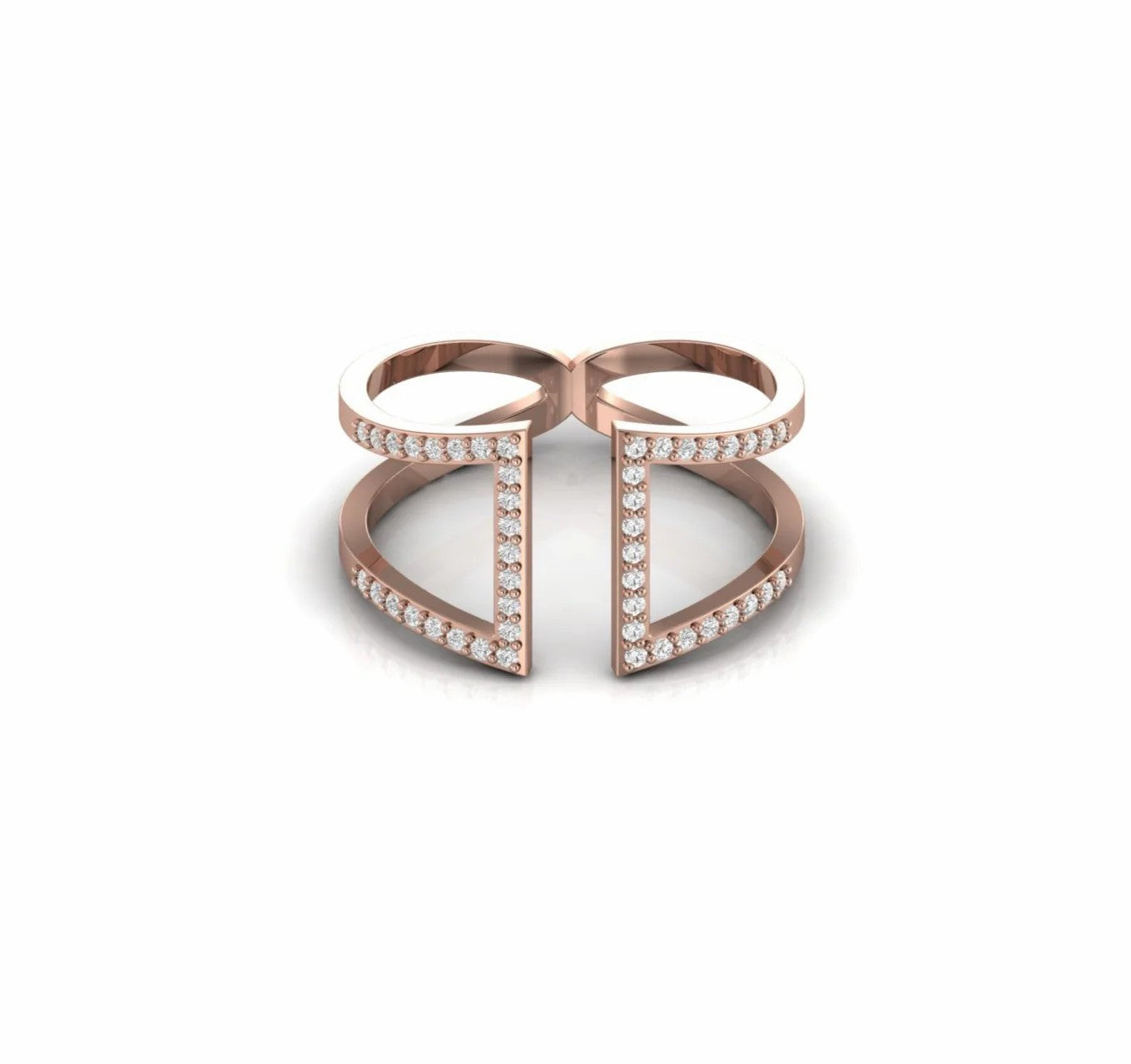 0.23 Carat Natural Diamond Designer Open Ring
