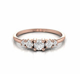 0.51 Carat Five Stone Natural Diamond Dainty Engagement Ring