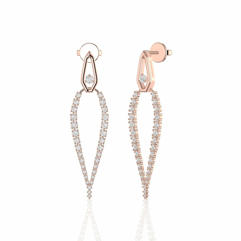 0.67 Carat Natural Diamond Designer Dangling Earrings