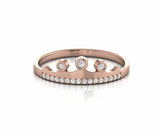 Crown of Queen Natural Diamond Dainty Wedding Ring