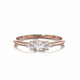 0.30 Carat Cluster Round Natural Diamond Open Ring