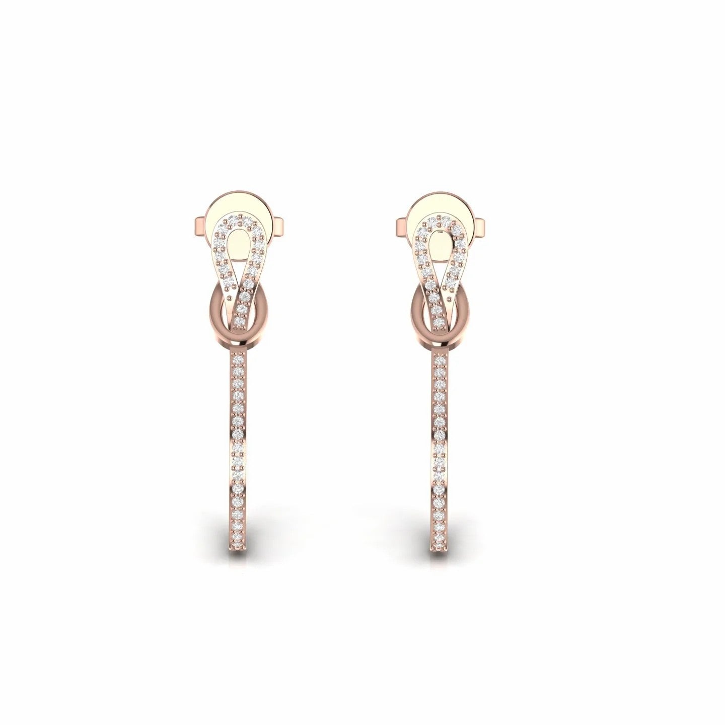0.27 Carat Natural Diamond Designer Dangling Earrings
