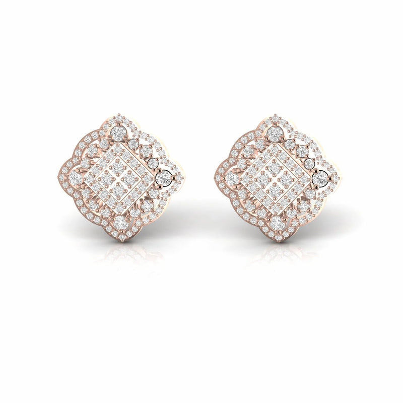 1.30 Carat Natural Diamond Designer Stud Earrings