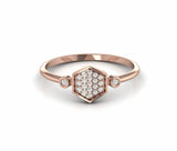 Cluster Round Diamond Dainty Antique Engagement Ring