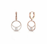 0.84 Carat Round Natural Diamond Dangling Earrings