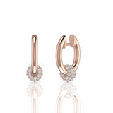 0.57 Carat Round Natural Diamond Huggie Earrings