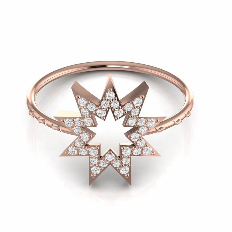 0.20 Carat Round Natural Diamond Star Symbolic Ring