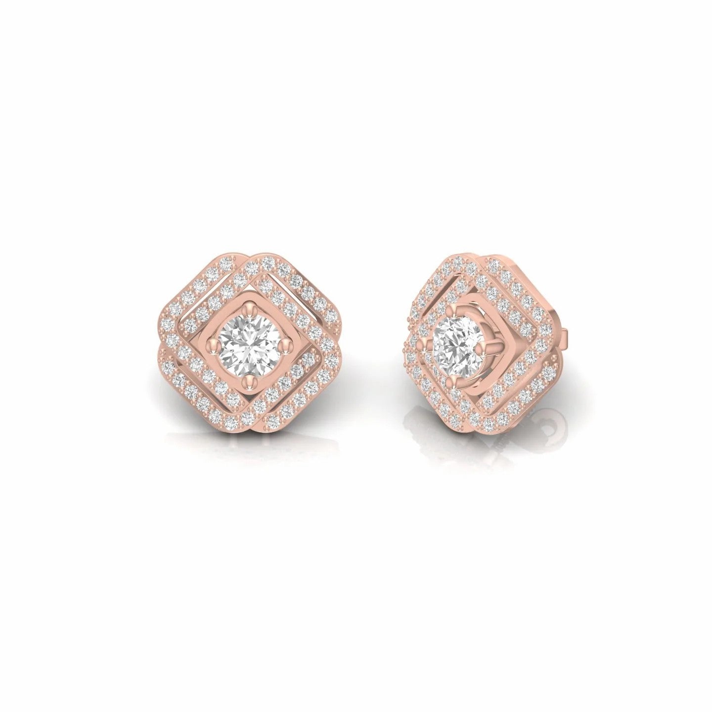 0.88 Carat Natural Diamond Designer Stud Earrings