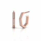 Round Natural Diamond Open Classic Huggie Earrings