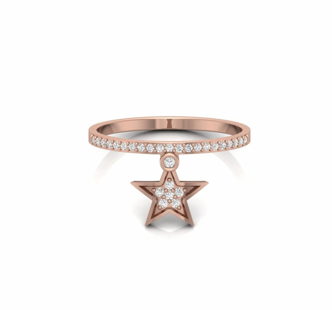 0.15 Carat Hanging Star Natural Diamond Wedding Ring