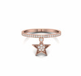 0.15 Carat Hanging Star Natural Diamond Wedding Ring