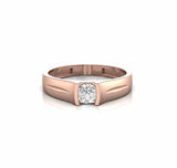 0.50 Carat Half Bezel Set Natural Diamond Ring For Men