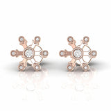 Bezel Set Natural Diamond Designer Stud Earrings