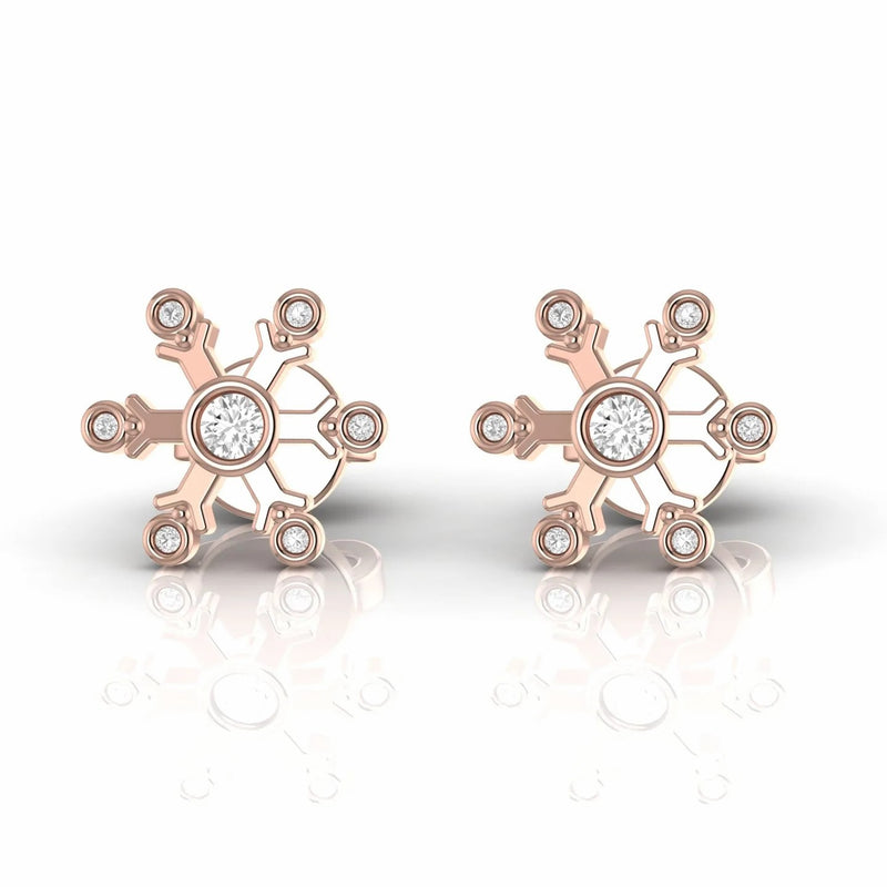 Bezel Set Natural Diamond Designer Stud Earrings