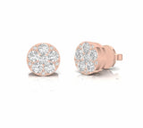 0.70 Carat Cluster Natural Diamond Stud Earrings