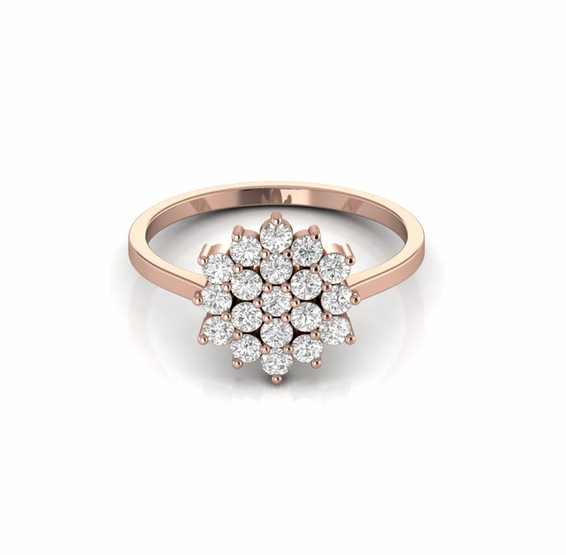 0.74 Carat Round Natural Diamond Cocktail Ring