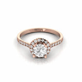 1.25 Carat Halo Solitaire Natural Diamond Engagement Ring