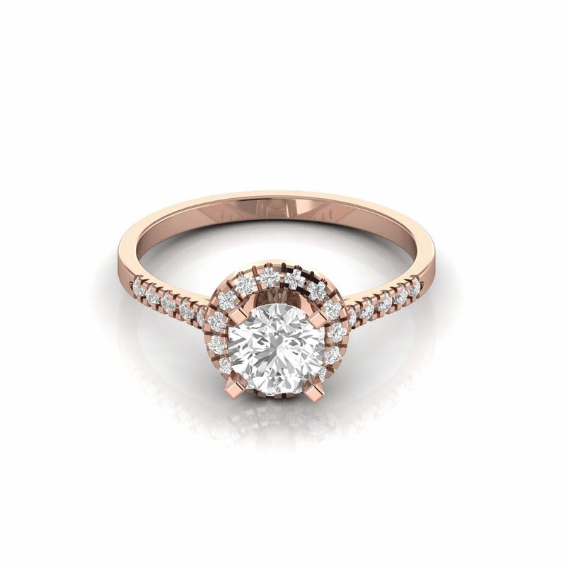 1.25 Carat Halo Solitaire Natural Diamond Engagement Ring