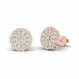 1.15 Carat Natural Diamond Designer Flower Trippel Halo Stud Earrings