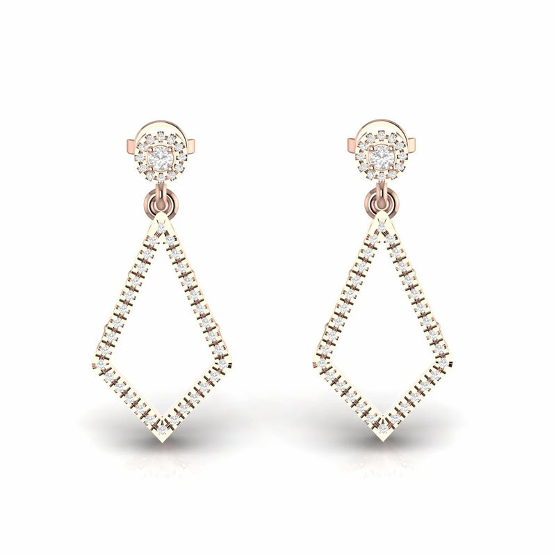 0.51 Carat Natural Diamond Dainty Dangling Earrings