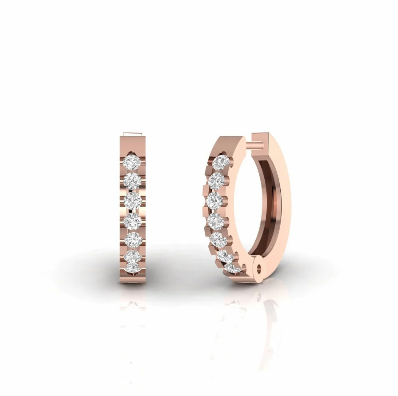0.29 Carat Natural Diamond Dainty Huggie Earrings