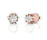 0.45 Carat Natural Diamond Solitaire Stud Earrings