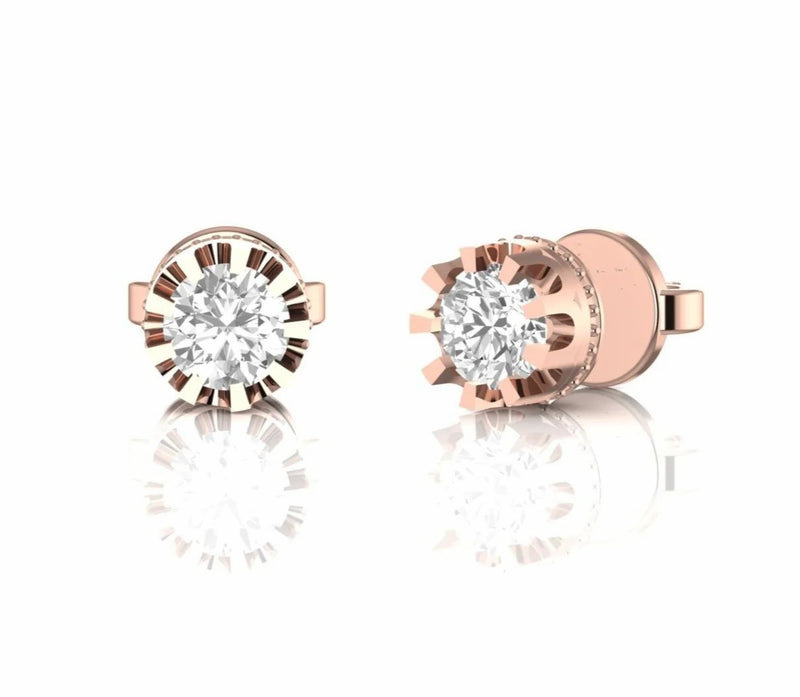 0.45 Carat Natural Diamond Solitaire Stud Earrings