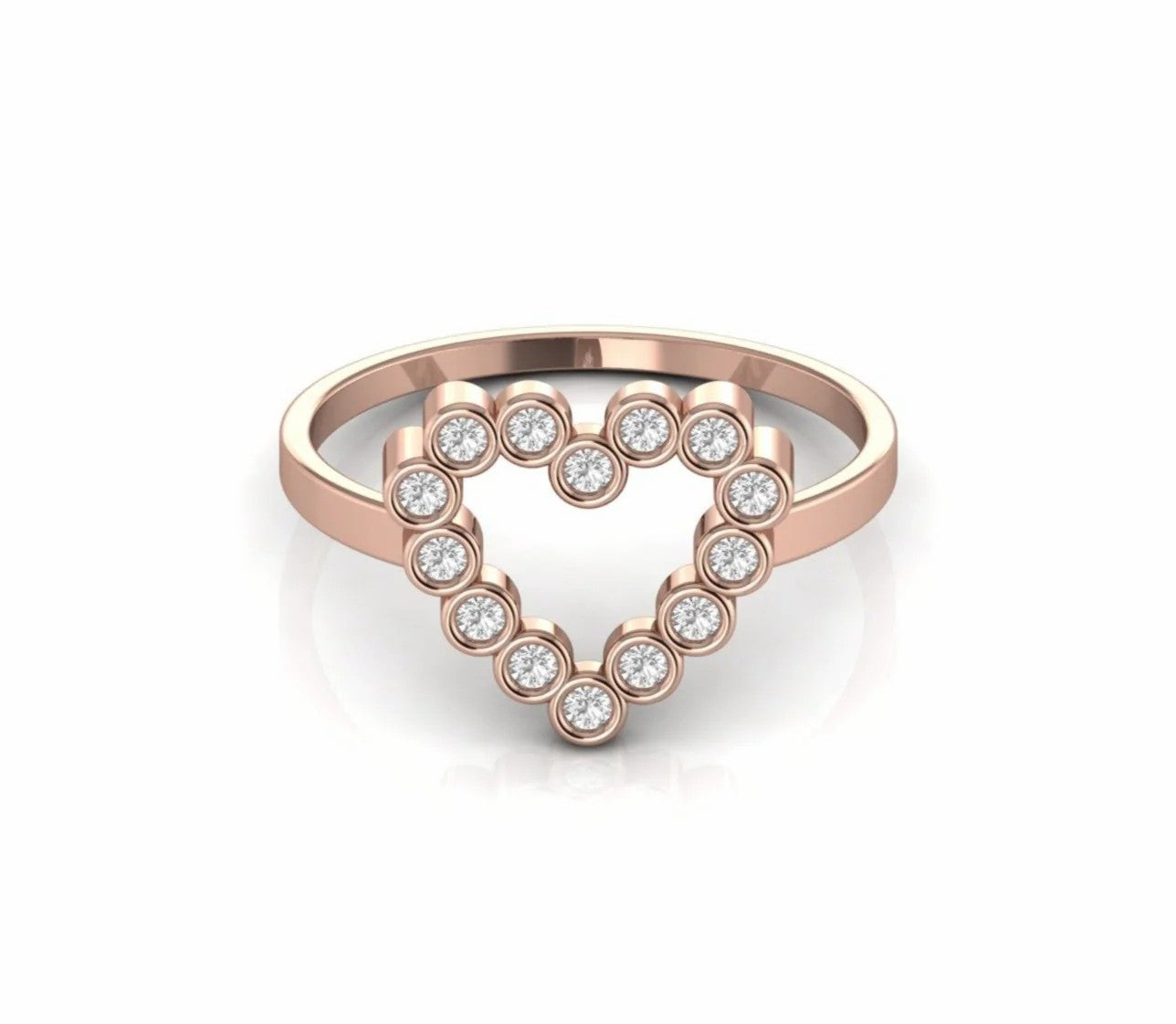 0.20 Carat Bezel Set Diamond Heart Shape Engagement Ring