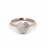 0.24 Carat Cluster Round Natural Diamond Heart Ring