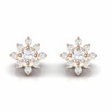 0.54 Carat Diamond Floral Stud Earrings