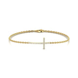 Cross Religious 0.23 Carat Natural Diamond Dainty Bracelet