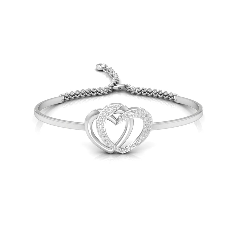 Double Heart 0.42 Carat Natural Diamond Adjustable Bracelet