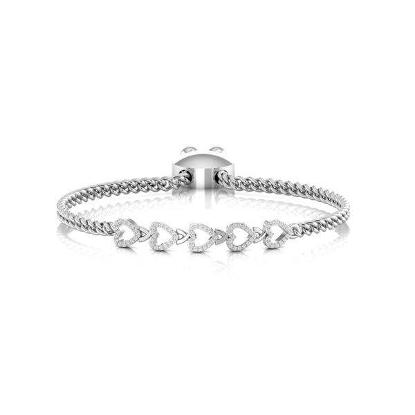 Heart Link 0.40 Carat Natural Diamond Adjustable Bracelet