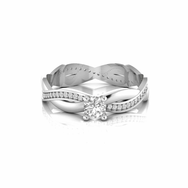 0.45 Carat Natural Diamond Solitaire Twisted Engagement Ring