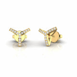 Round Natural Solitaire Diamond Dainty Stud Earrings