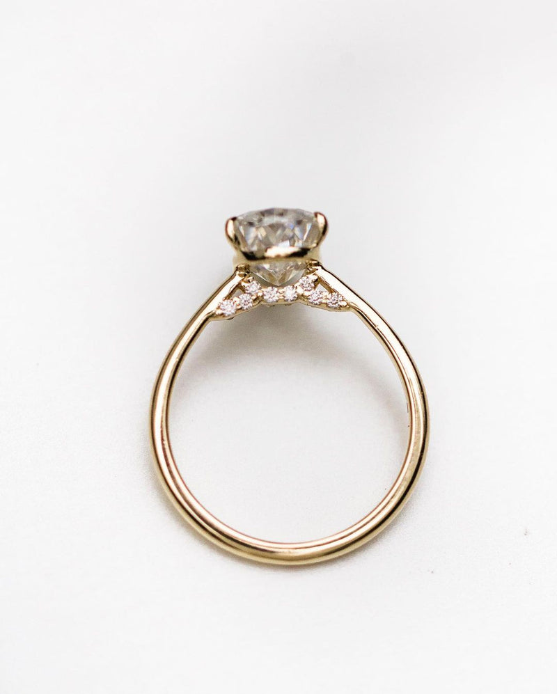 2.35 Carat Hybrid Pear Cut Natural Diamond Gold Ring