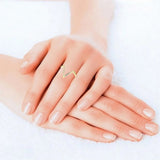 Baguette and Round Natural Diamond Dainty Ring