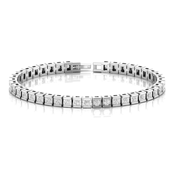 3.20 Carat Round Natural Diamond Designer Tennis Bracelet