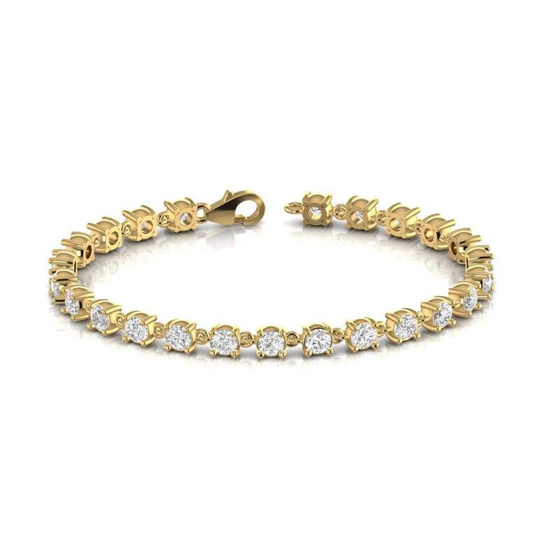 5.35 Carat Round Natural Diamond Tennis Bracelet